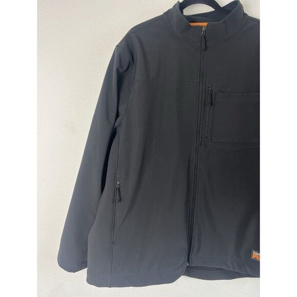 Men's Timberland PRO Power Windproof Black Orange Softshell Jacket Size XXL - Picture 9 of 12